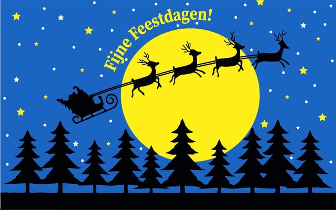 Kerstvlag Fijne Feestdagen 200x300cm