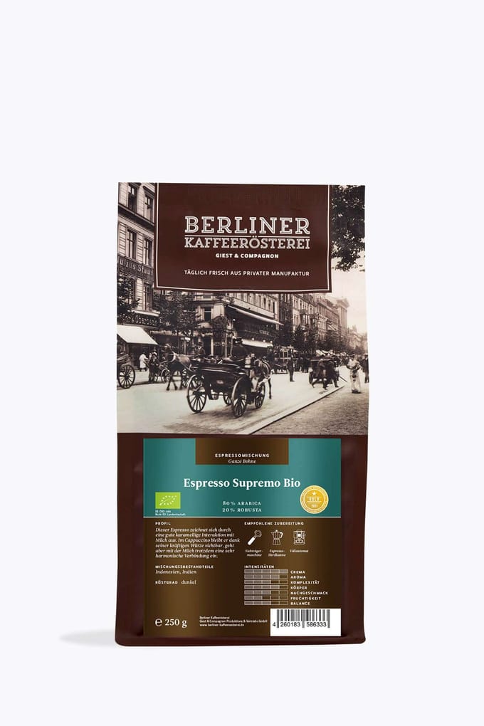 Berliner Kaffeerösterei Supremo Bio espresso 250g