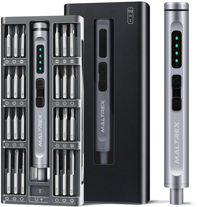 50in1 Elektrische Schroevendraaier - Precisie Schroevendraaierset – USB-C – LED Licht – Magnetische Bitset – Gereedschap