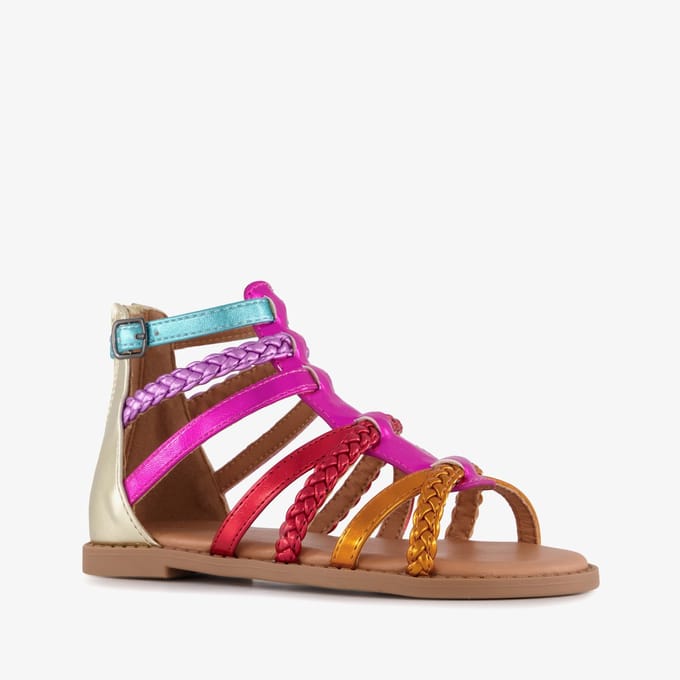 Blue Box metallic meisjes sandalen multicolor - Roze - Maat 28