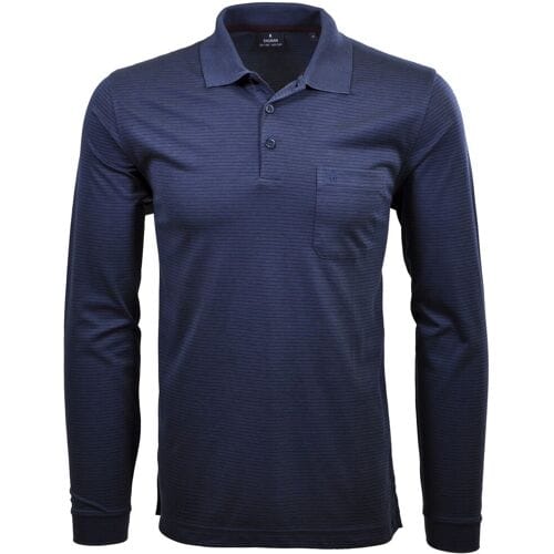 Ragman Softknit Polo Fineline Dark Azure / male