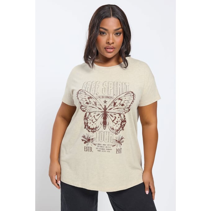 Yours Naturelbruin 'Free Spirit' Tshirt Size 48