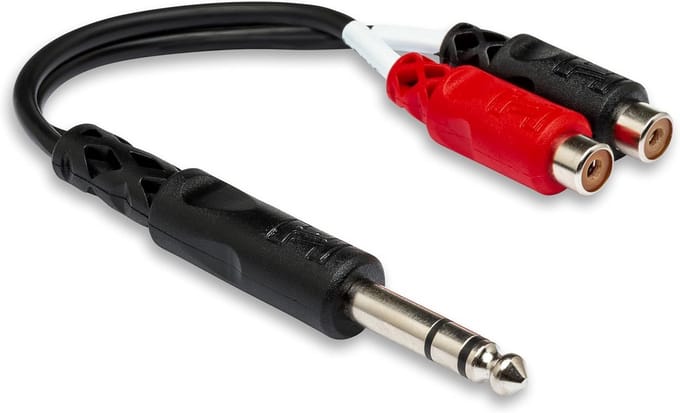 Stereo Splitter Kabel TRS naar Dubbele RCA - 1/4 inch Jack naar Twee Tulpstekkers