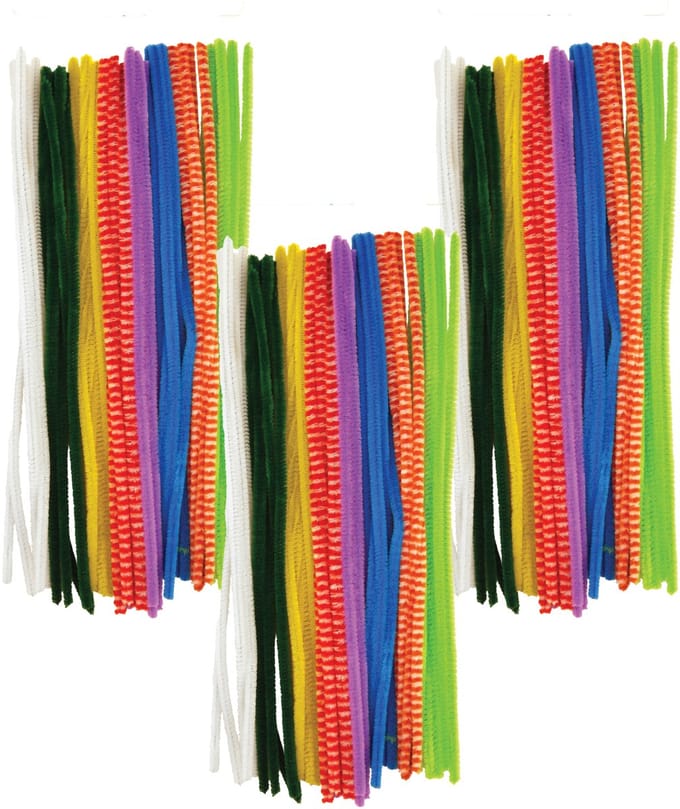 Chenille draad - 90x - gekleurd - 30 cm - hobby/knutsel materialen - hobbydraad - Chenilledraad