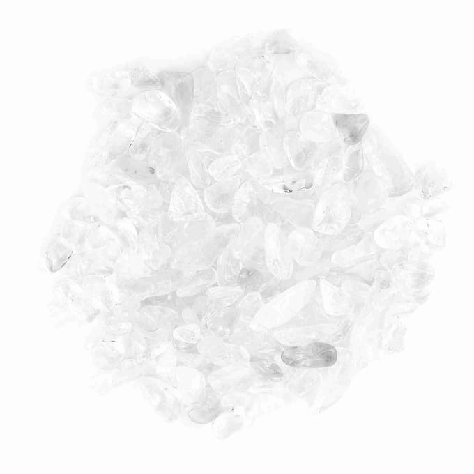 Getrommelde steenslag, vermalen natuurlijke kristalkwartsstukken(Wit) white