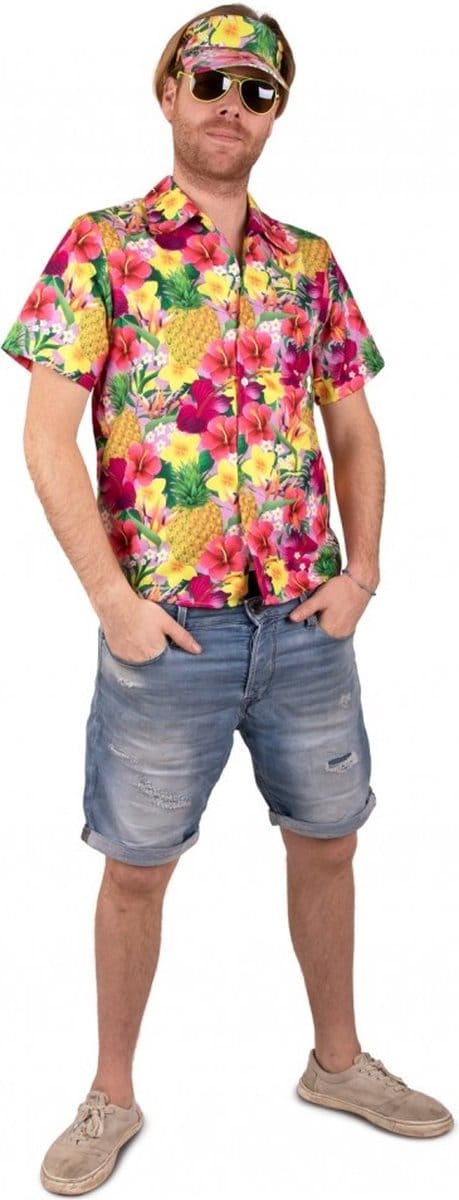 Blouse & zonneklep - Hawaii - Roze - mt.56/58