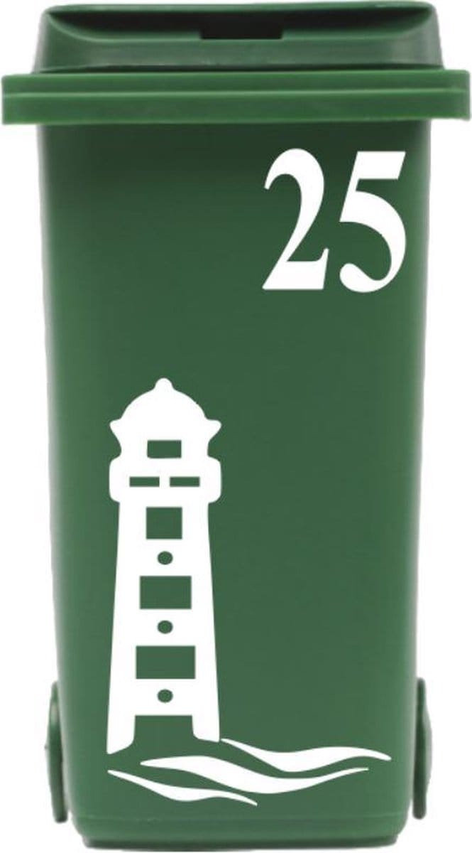 Klikosticker vuurtoren & golven met huisnummer | Rosami