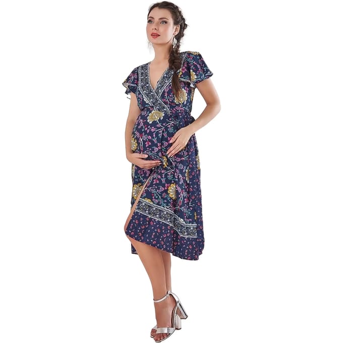 Damesjurk Goddiva Maternity Floral Print
