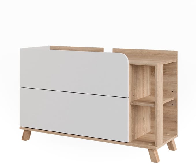 Vicco Karen Wastafelonderbouw – 100 x 65 cm met 2 laden Sonoma/Wit