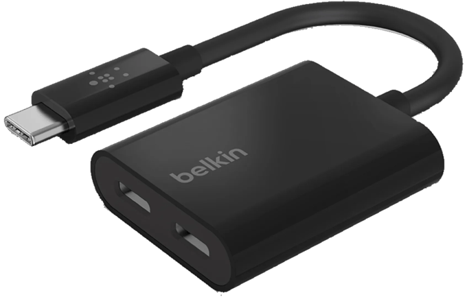 Belkin CONNECT™ USB-C™-audio- en oplaadadapter - oplader voor mobiele apparatuur - Zwart