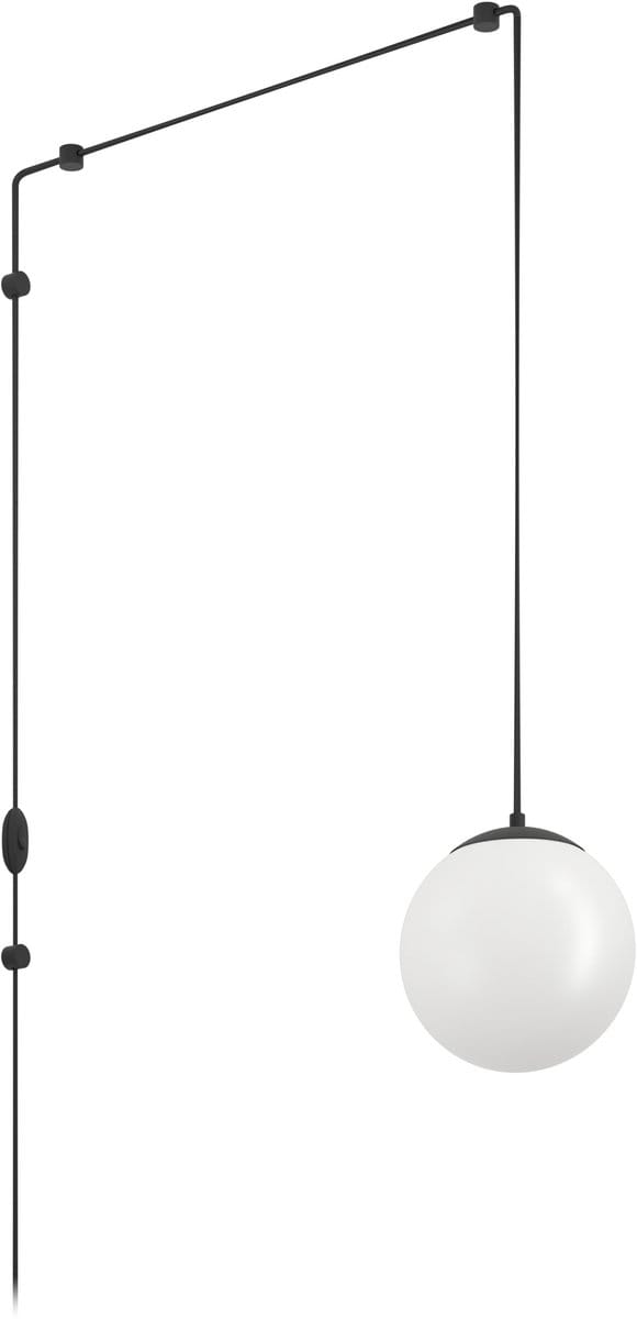 EGLO Rondo 3 Hanglamp - E27 - Staal|Glas|Kunststof - Zwart|Wit
