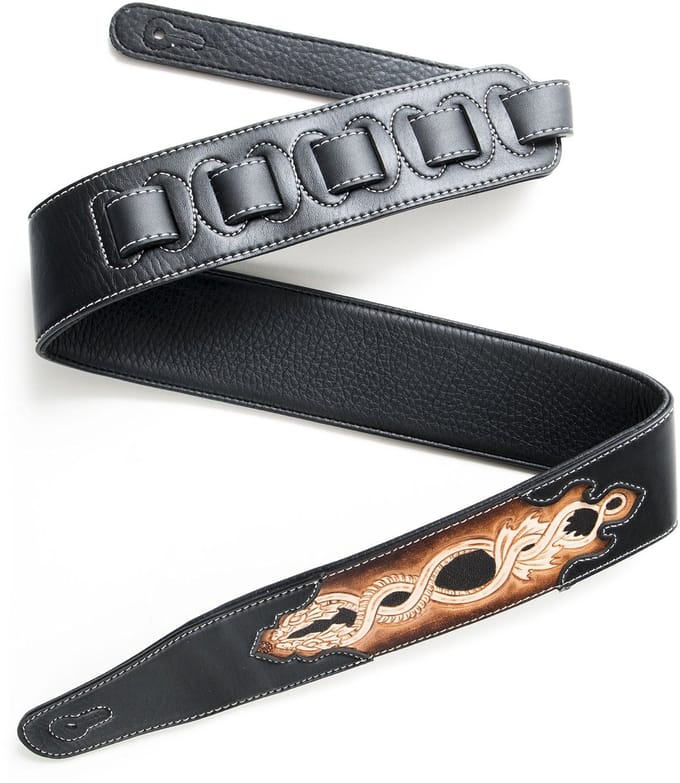 Fame Garment Leather Serpent Black - Gitaarband