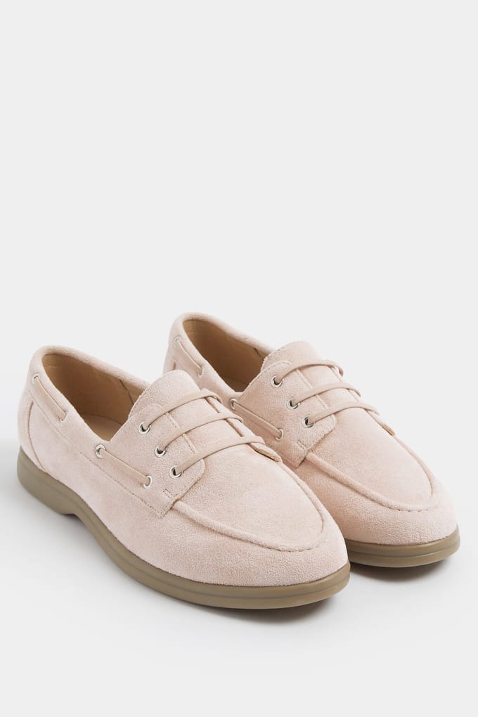 Yours Roze Imitatiesuède Loafers In Extra Brede Pasvorm Eeesize 43EEE