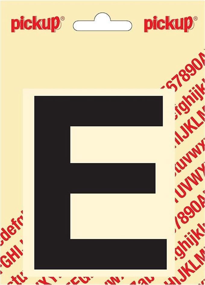 Pickup plakletter Helvetica 100 mm - zwart E