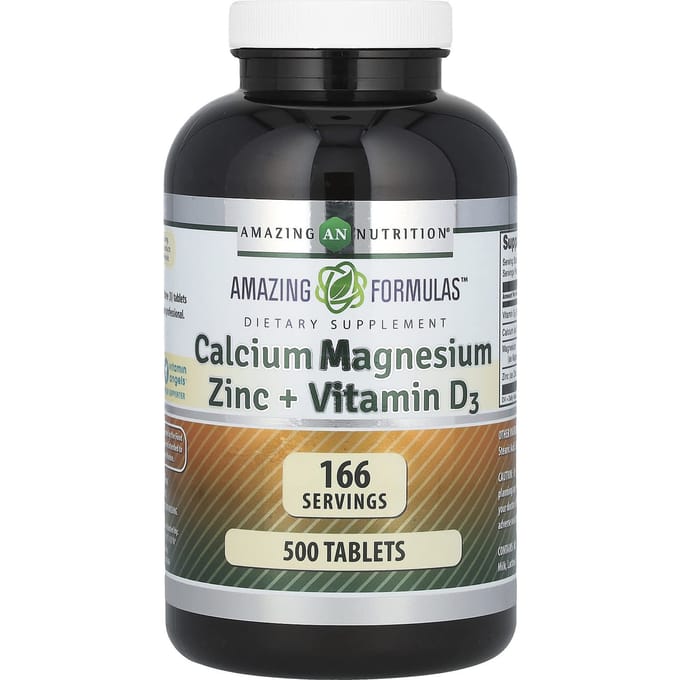 Nutrition étonnante, formules étonnantes, calcium, magnésium, zinc + vitamine D3, 500 comprimés