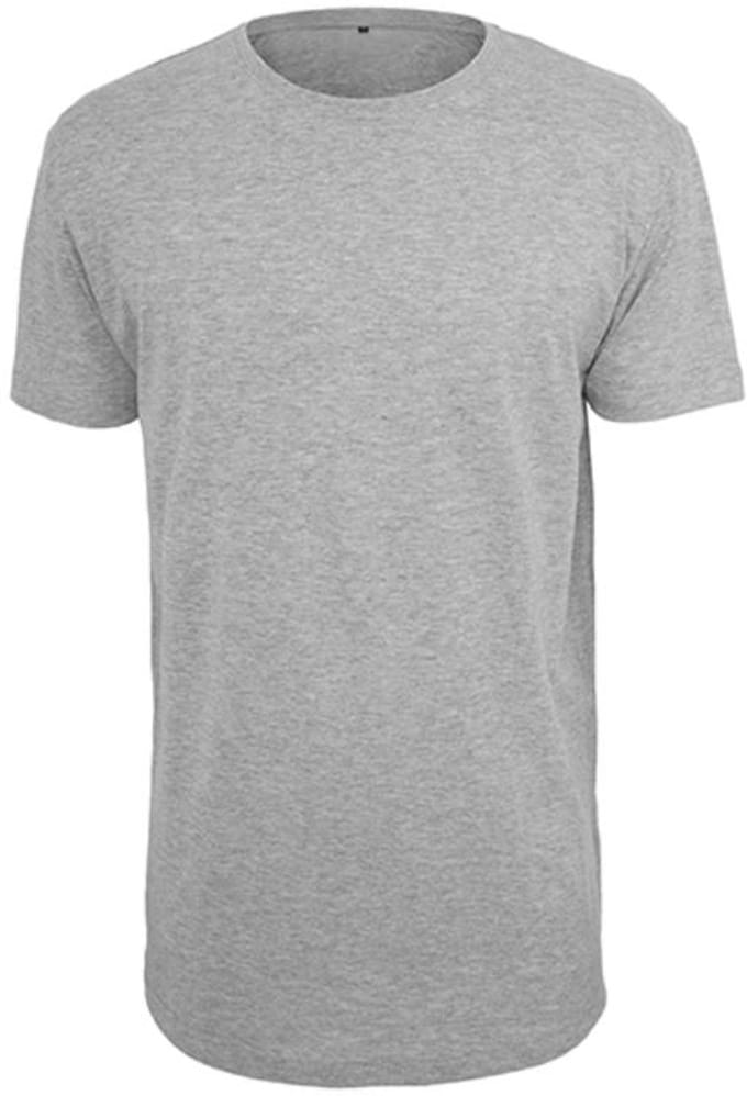 Build Your Brand - Shaped Long T-Shirt - Heather Grey maat 3XL