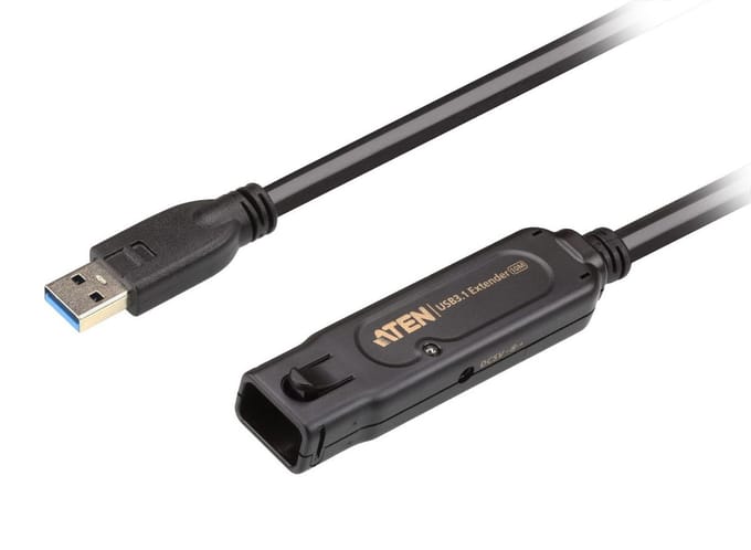 ATEN UE3310 USB-kabel USB 4.0 RJ45 10.00 m Zwart Actief met signaalversterking