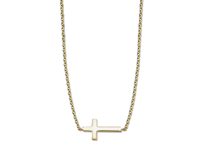Ketting met Kruisje Zilver Gold-Plated XN011G 42-45cm