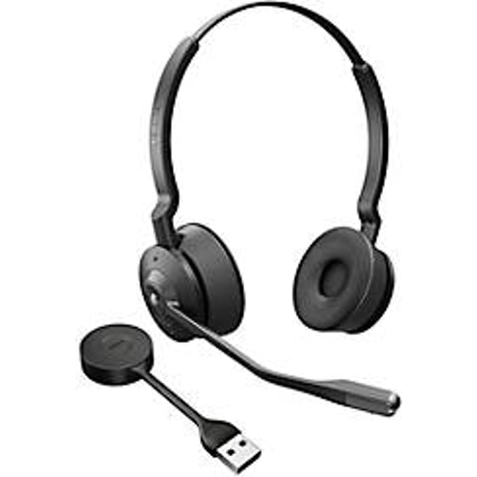 DECT-headset Jabra Engage 55 Stereo, draadloos, USB-A-adapter, compatibel met Unified Communications, batterij tot 13 uur