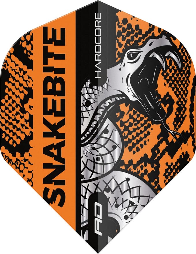 Red Dragon Peter Wright Hardcore Snakebite Coiled Snake Orange - Dart Flights