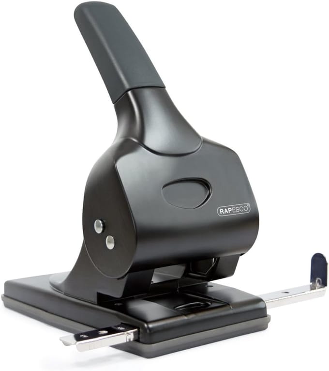 Perforator - Papierpons - Grote Stapels Verwerken - Zware Kwaliteit - 65 Vel Capaciteit - Zwart