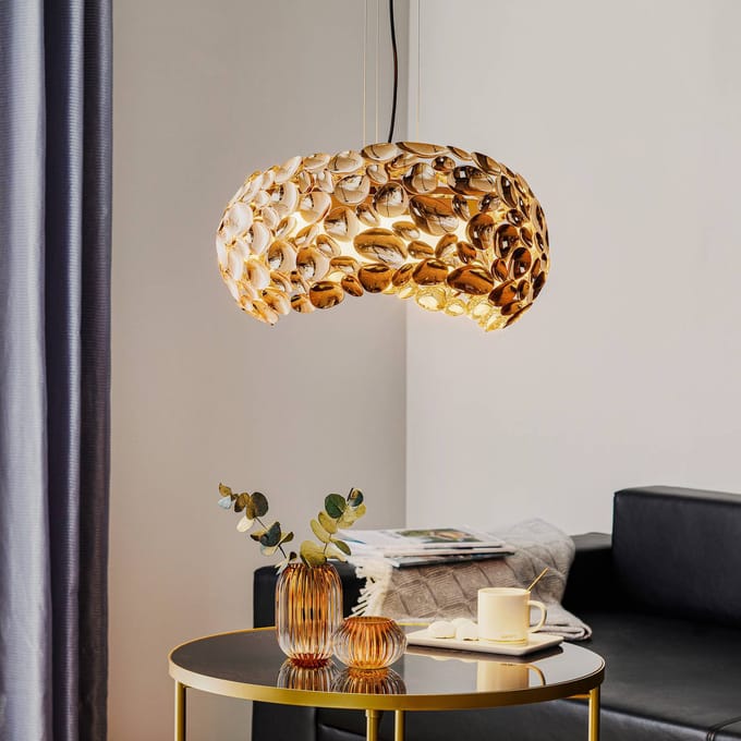 Schuller Valencia Narisa LED hanglamp Ø 46 cm roségoud/bruin