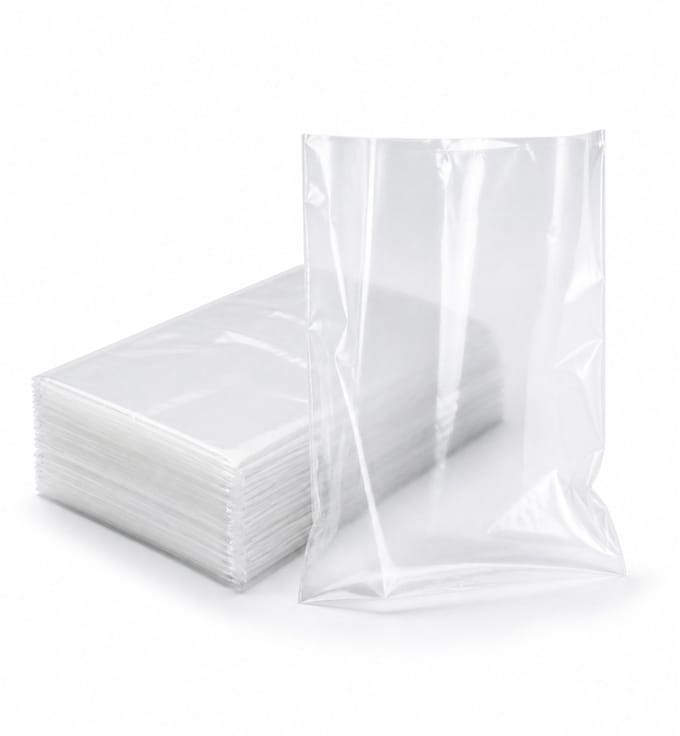 Inpakr Transparante LDPE Zakken met Zijvouw - 1000 Stuks - 14 x 4 x 35 cm - 20 Micron