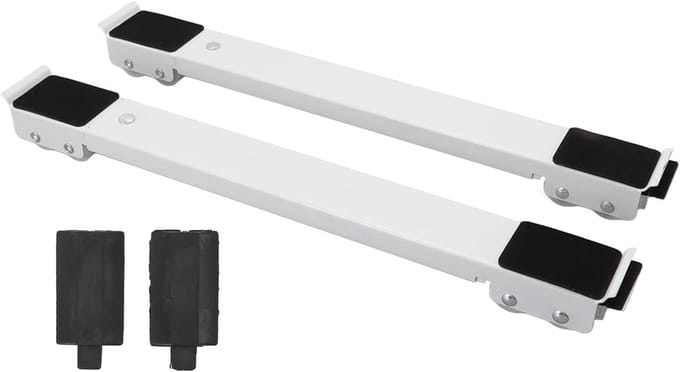 Wasmachine Roller Beugel - Apparaat Roller Onderstel - Meubels Verplaatsen - Uitschuifbaar Heavy Duty - 300KG Draaglast - Wit