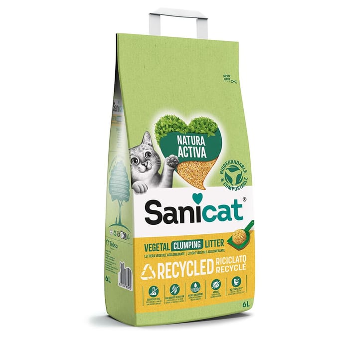 Sanicat Mais - Kattenbakvulling Klontvormend - Gerecycled Maïs - 6 liter