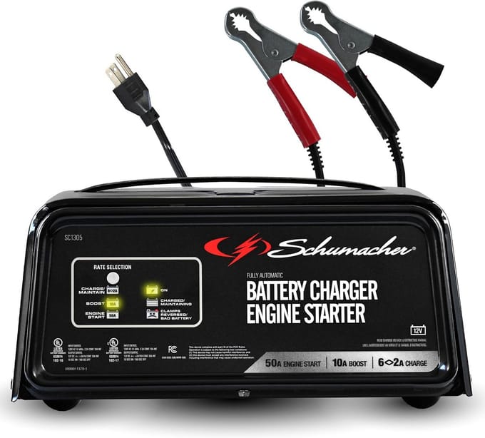 Acculader en Motorstarter 6/2/10/50A 12V I2 Volautomatisch