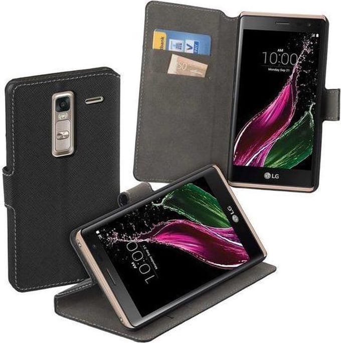 HC zwart bookcase voor de LG Class wallet case hoesje