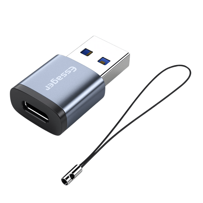 Essager USB-C naar USB-A Adapter Blauwgrijs
