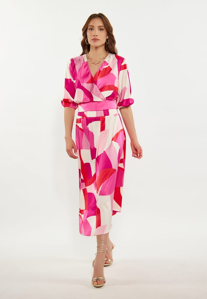 Faina Blouse Dames Roze Veelkleurig
