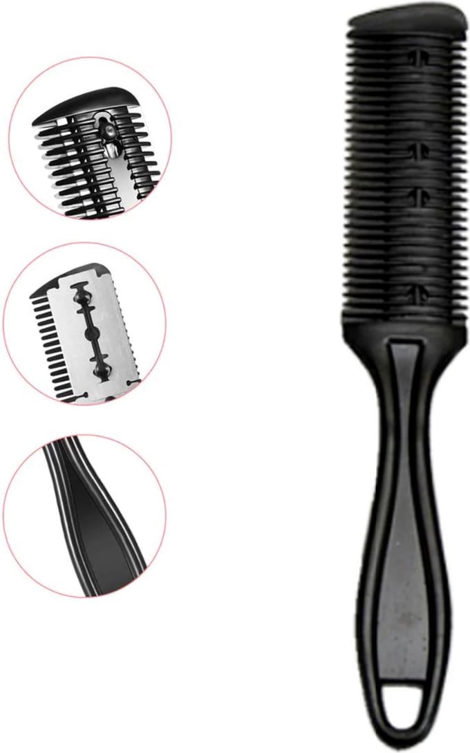 Trimkam Cabantis-Haar scheermes-Styling Tool-Kapper Kam-Haar Kam-Barbier-Inclusief scheermes-Zwart