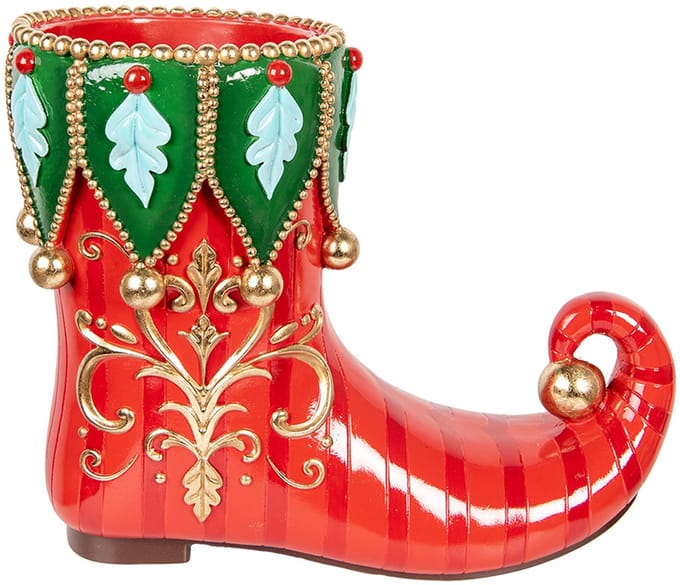Clayre & Eef Kerstdecoratie Beeld Laars 55x28x44 cm Rood Kunststof