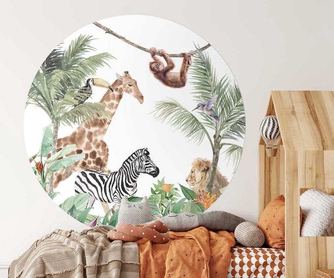 Behangcirkel 60cm Studio Wallz - Jungle Afrika