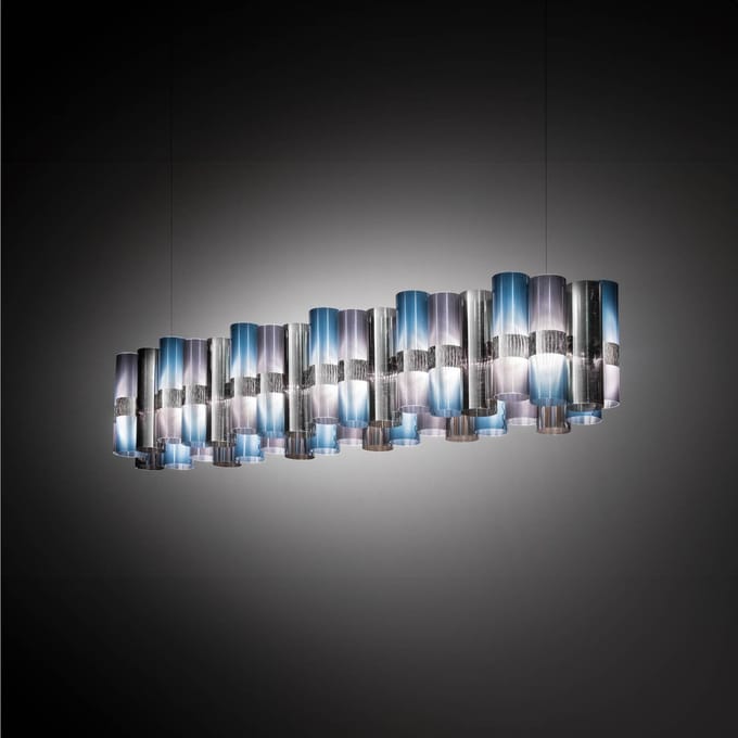 Slamp LED hanglamp La Lollo blauw-paars, 140 cm