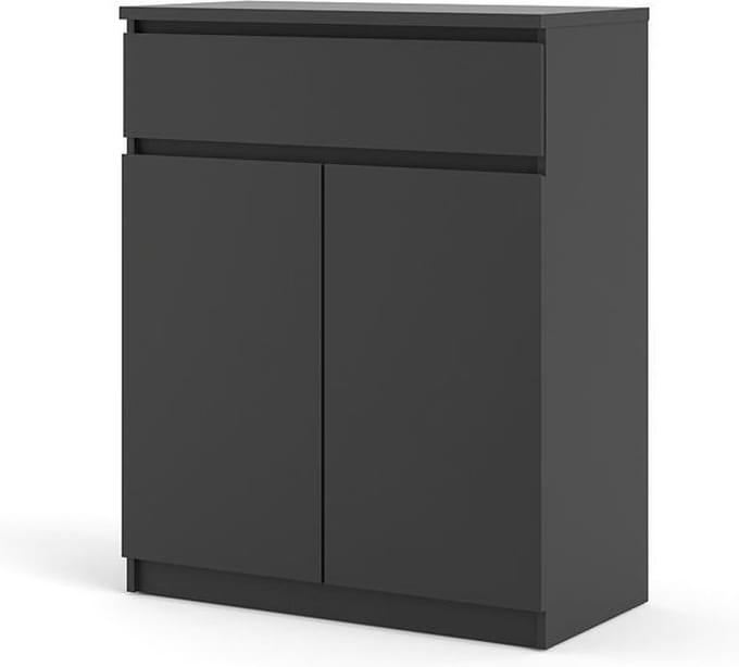 Nada kast 2 deuren en 1 lade mat zwart.