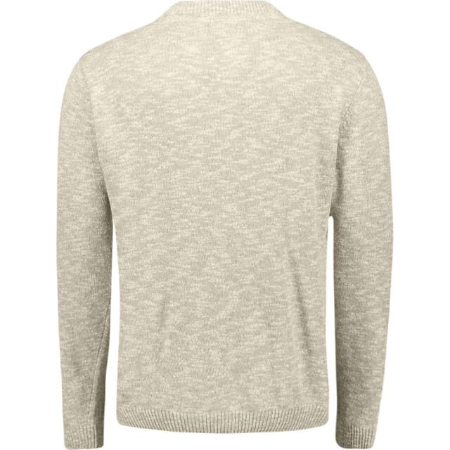 No Excess Pullover crewneck melange with line taupe