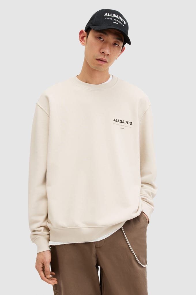 AllSaints Access Crew Bailey Taupe Größe: XL | Pullover Outlet | Herren | Schwarz