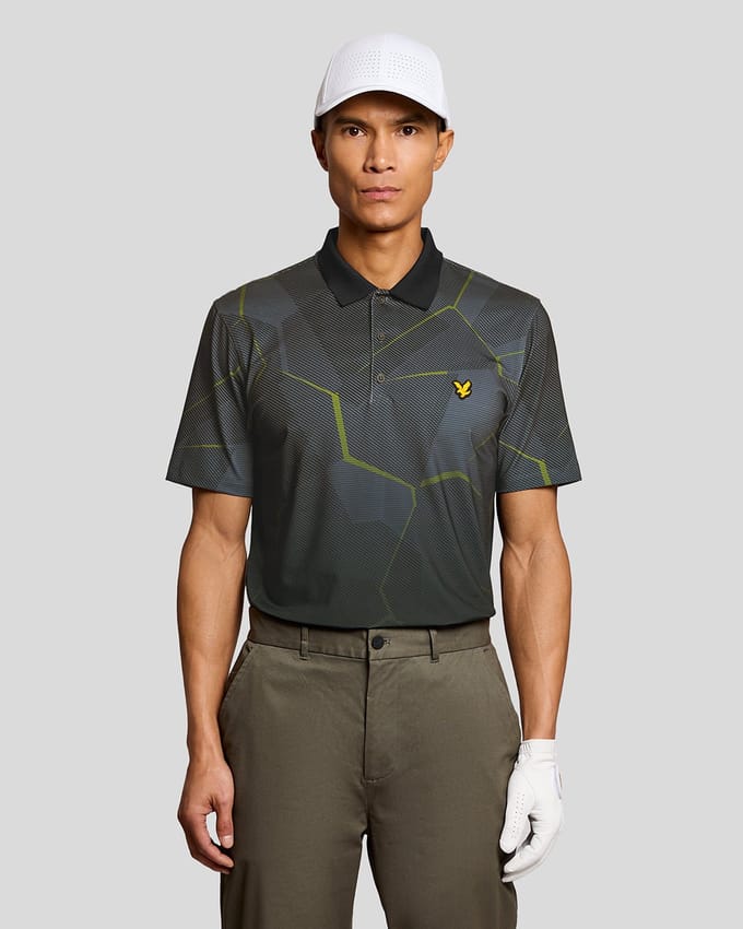 Geometrische Grafische Poloshirt