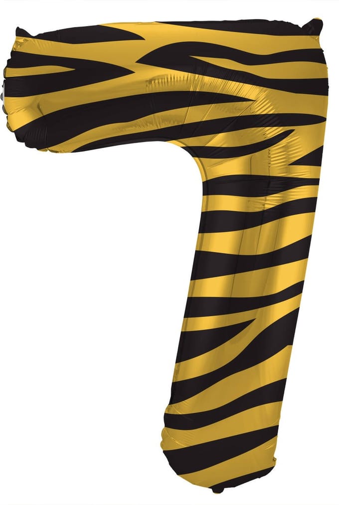 Folat - Folieballon Cijfer 7 Tiger Chic - 86 cm