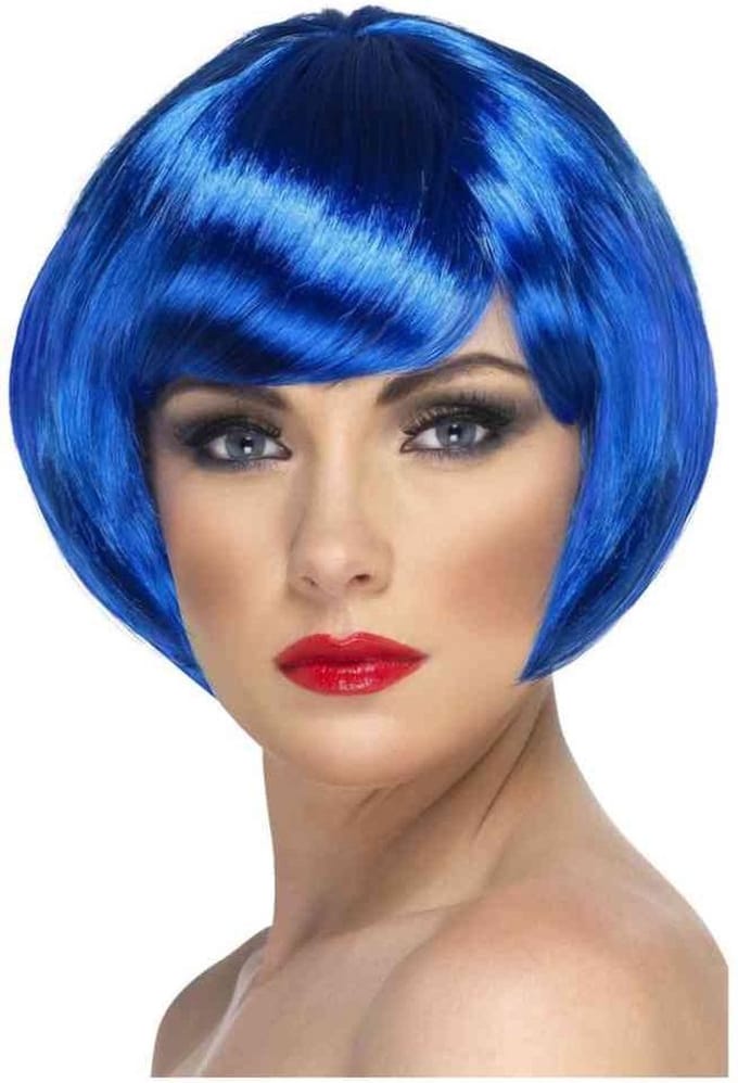 Bobkapsel pruik blauw