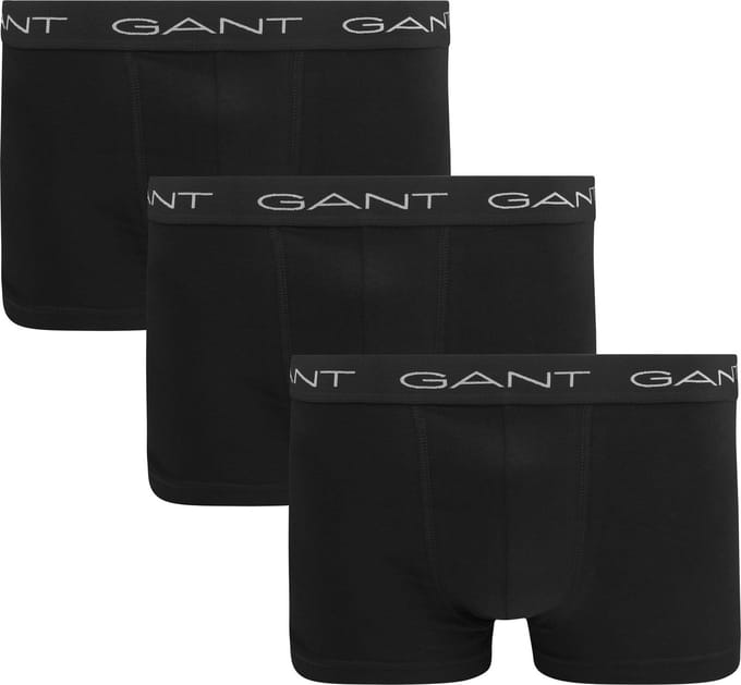Gant Boxershorts Trunk 3-Pack Zwart - Maat M - Heren