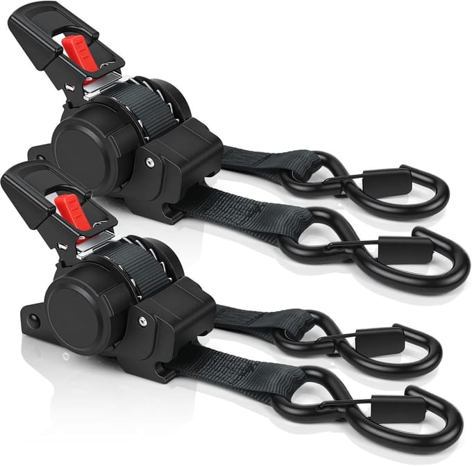 Omgoods - Retractable Lashing Straps met Ratchet Sluiting - 2 Stuks