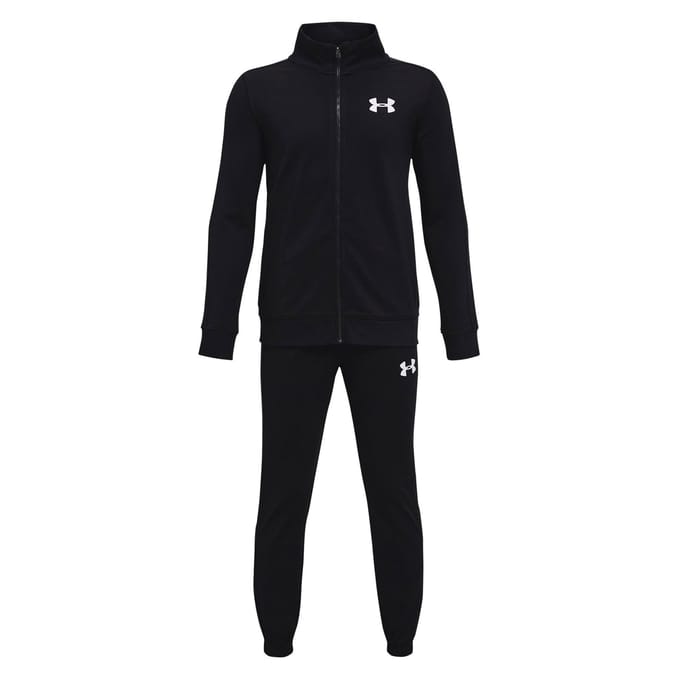 Under Armour UA Rival Knit Track Suit-BLK Jongens Trainingspak - Zwart - Wit