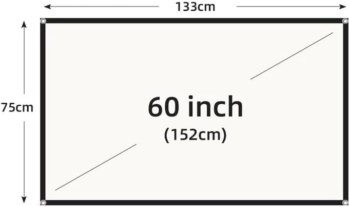 Projectiescherm - Beamer Scherm - Thuisbioscoop Ervaring - Anti-Licht Raster - 120 inch - Wit