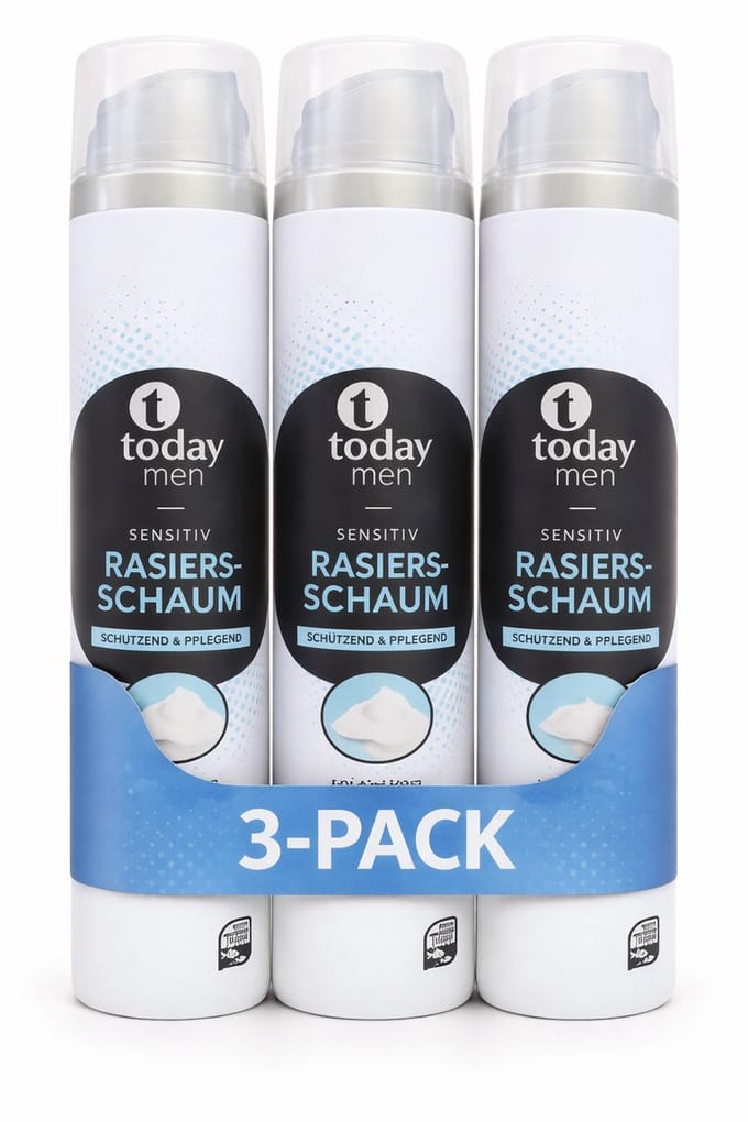 Today Men Scheerschuim Sensitive Aloe Vera – 3-Pack (3 × 300 ml)