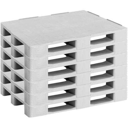 GGM Gastro (6 stuks) Kunststof europallet - 1200x800mm - draagvermogen: 4000kg (statisch) - grijs grijs