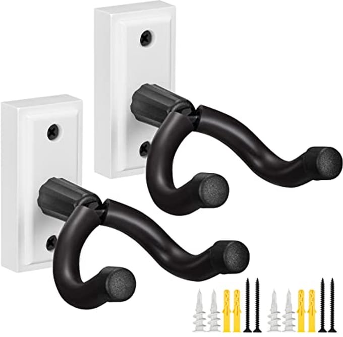 Gitaar wandhaak 2 pack - muurbeugel houder - wit - ideaal voor display - ShopVlot